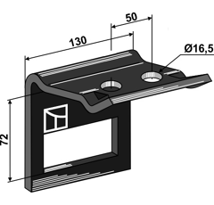 Bride de fixation dent 90 х 13 mm adaptable BlackSteel©