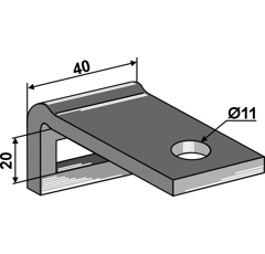 Halter für Zinken 20 mm Nachbau  