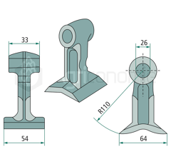 Marteau pour broyeur KUHN A5408160 adaptable 