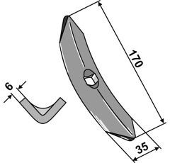 Soc pour cultivateur KVERNELAND 09724 adaptable