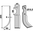 Fräsmesser Links 205 x 45 Benassi Nachbau