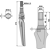 Dent droite 375 mm pour herse rotative LELY 1.1632.2240.0 adaptable 