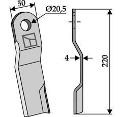 Couteau droit pour broyeur 220x50mm STAIGER adaptable - Blacksteel©