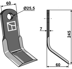 Couteau-Y pour broyeur 245x60mm LAGARDE adaptable - Blacksteel©