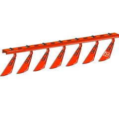 Abstreifschiene rechts Ø 610–660 mm mit 8 Abstreifern Nachbau