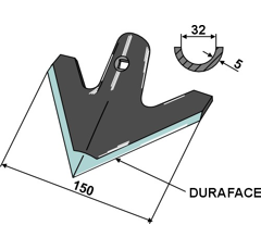 Cœur 150 x 5 mm pour bineuse MASCHIO / GASPARDO G13640360R adaptable | renforcé - BlackSteel©