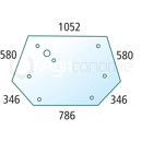 Vitre arrière de machine agricole MASSEY FERGUSSON 33118300 adaptable