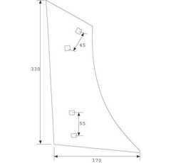 Étrave BU2K droite pour charrue LEMKEN 3450524 adaptable