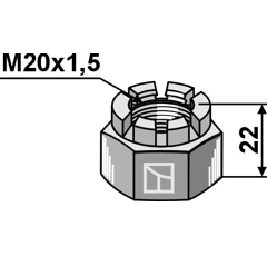 Kronenmutter M20x1,5 - 113-001 | Gilbers - Nachbau