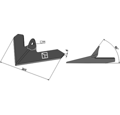 Reja binadora 240 x 4 mm para escardador EINBÖCK 15.271.01 adaptable - BlackSteel©