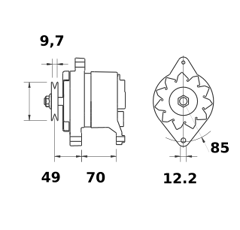 Alternateur MAHLE LETRIKA 14 V - 55 V / MG 42