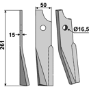 Rotorzinken,  A Links 261 x 50 Kuhn Nachbau
