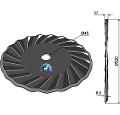 Cuchilla circular Ø 520 mm NIAUX para arado GREAT PLAINS adaptable - BlackSteel©