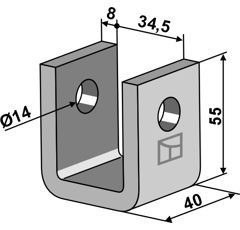 Bride de fixation KONGSKILDE 500068403 adaptable BlackSteel©