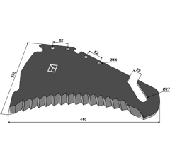 Couteau pour autochargeuse STRAUTMANN 41517500 adaptable- BlackSteel©