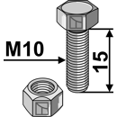 Boulon M10x1,5 x 15 pour broyeur MULAG adaptable - Blacksteel©