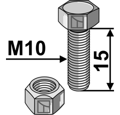 Boulon M10x1,5 x 15 pour broyeur MULAG adaptable - Blacksteel©