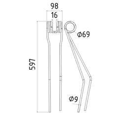 Dent réversible pour andaineur KVERNELAND VF16642899.88 origine