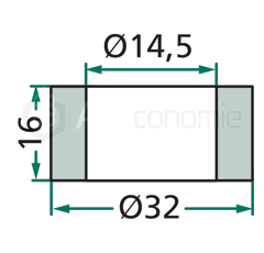 Entretoise 16x14,5 pour broyeur AGROMEC adaptable 