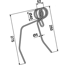 Peine de sembradora 275/250 mm 494813 - AC494813 KVERNELAND - ACCORD adaptable