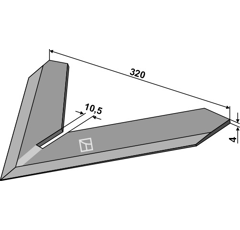 Cœur 320 x 4 mm pour bineuse STEKETEE 405732 adaptable - BlackSteel©