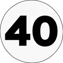 Panneau limitation de vitesse 40 km/h feuille autocollante