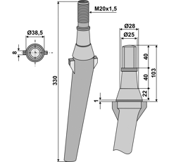 Kreiseleggenzinken - rechts / links RH2KVERNELAND RH  Kverneland