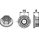 Écrou M10 x 1,5 pour faucheuse DEUTZ-FAHR adaptable - BlackSteel©