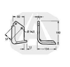 Lame droite 134 mm pour fraise rotative CELLI 722533 adaptable