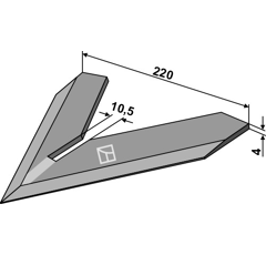 Cœur 220 x 4 mm pour bineuse STEKETEE 405722 adaptable - BlackSteel©