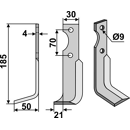 Fräsmesser - links 254971N Agria by Muzzi