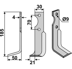 Fräsmesser - links 254971N Agria by Muzzi