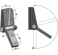 Winkel-Flansch verstellbar 10 mm Nachbau  