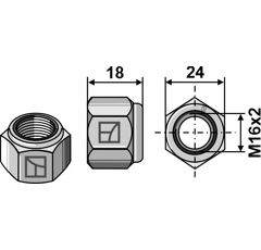 Selbstsichernde Mutter - M16x2