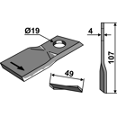 KM-Klingen rechts 107x49x4LochØ: 19 mm 80278 Pöttinger Nachbau 