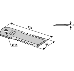 Cuchillo para trituradora CLAAS 0000652940 adaptable - Blacksteel©