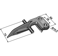 Doigt d'extrémité pour barre de coupe CLAAS 0006262962 adaptable - BlackSteel©