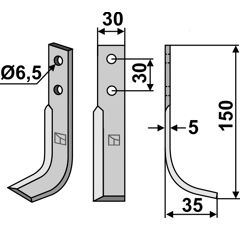Fräsmesser 150x30mm, rechts - 2832440010 | Holder - Nachbau