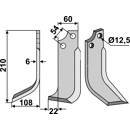 Fräsmesser Links 210 x 60 Goldoni Nachbau