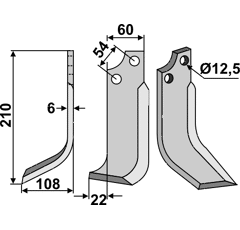 Fräsmesser Links 210 x 60 Goldoni Nachbau
