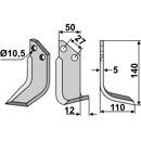 Fräsmesser Rechts 140 x 50 Muratori Nachbau
