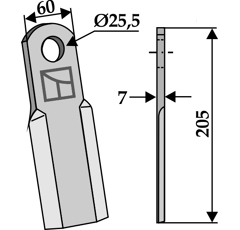 Couteau droit pour broyeur SEKO 333 005 adaptable - Blacksteel©