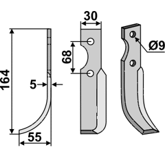 Fräsmesser Links 164 x 30 Benassi BEN17L Nachbau
