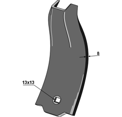 Versoir central 8 mm pour DOUBLET RECCORD 423150 adaptable