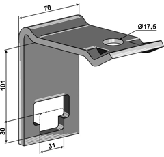 Halter für Zinken 30 - 101 mm Nachbau  