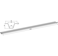 Rail guide chaîne pour épandeur HEYWANG 70MT1053 adaptable