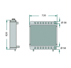 Radiateur pour tracteur CASE IH A184439 adaptable