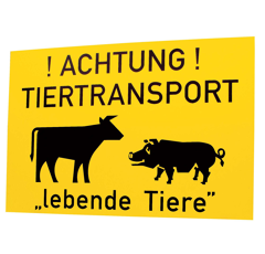 Tiertransporterschild Kunststoff