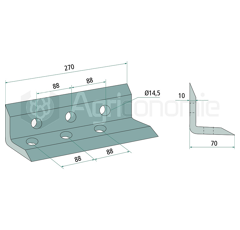Lame 270 x 70 x 10 mm pour cureuse rotative MALETTI adaptable