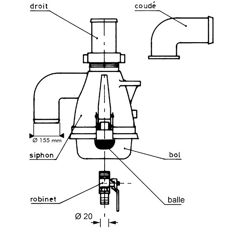Siphon Giada Ø 60 mm